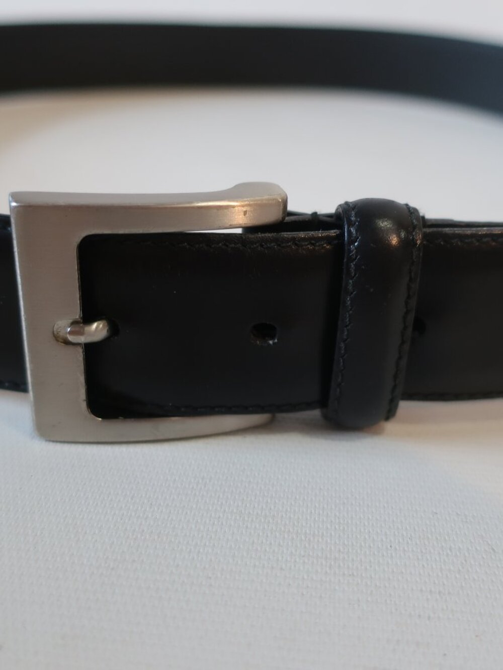 Mens Prada Black Leather Belt W/Silver Buckle Size 36/90 ** - Picture 2 of 9